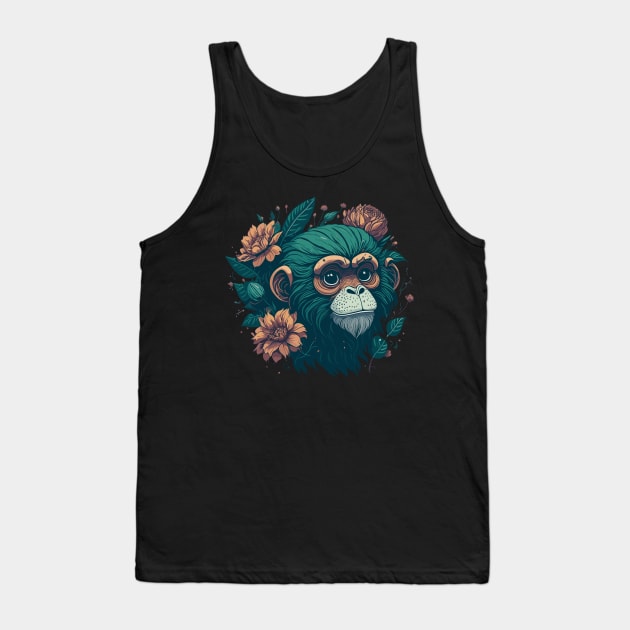 Monkey in Meditation Tank Top by ArtisanEcho